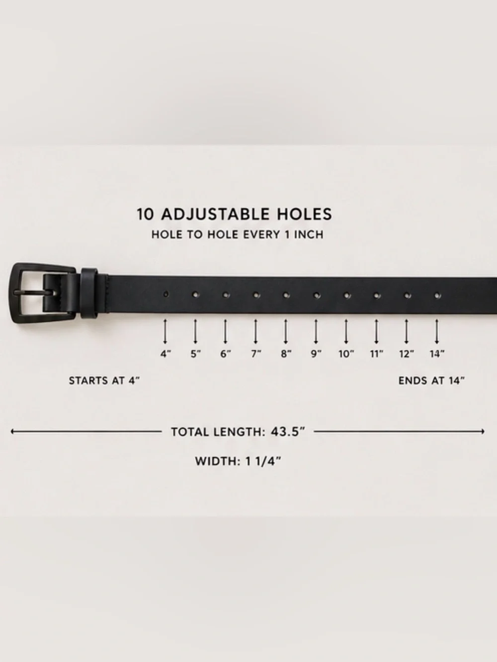 NWT Black PU Leather Belt | Matte Black Buckle | Modern Minimalist Style